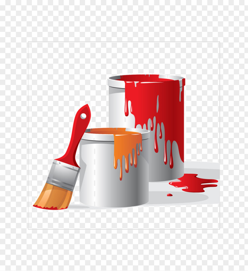 Textured Paint Bucket Brush Clip Art PNG
