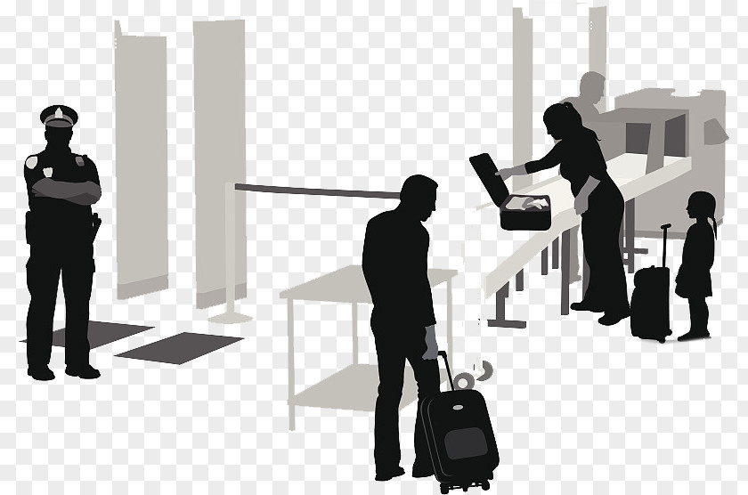 The Patrol Police Are Checking Security Airport Illustration PNG