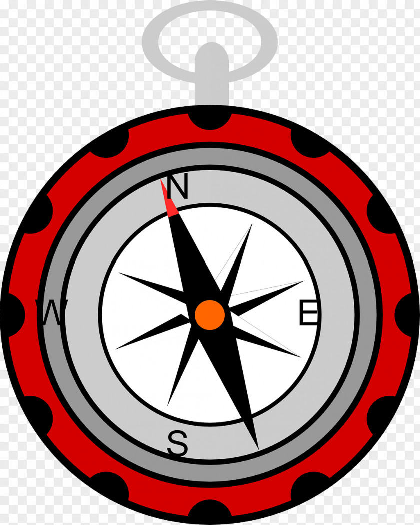Red Compass North Clip Art PNG