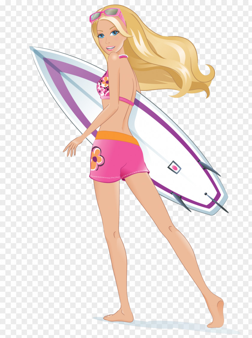 Barbie Merliah Summers Doll Surfing Clip Art PNG