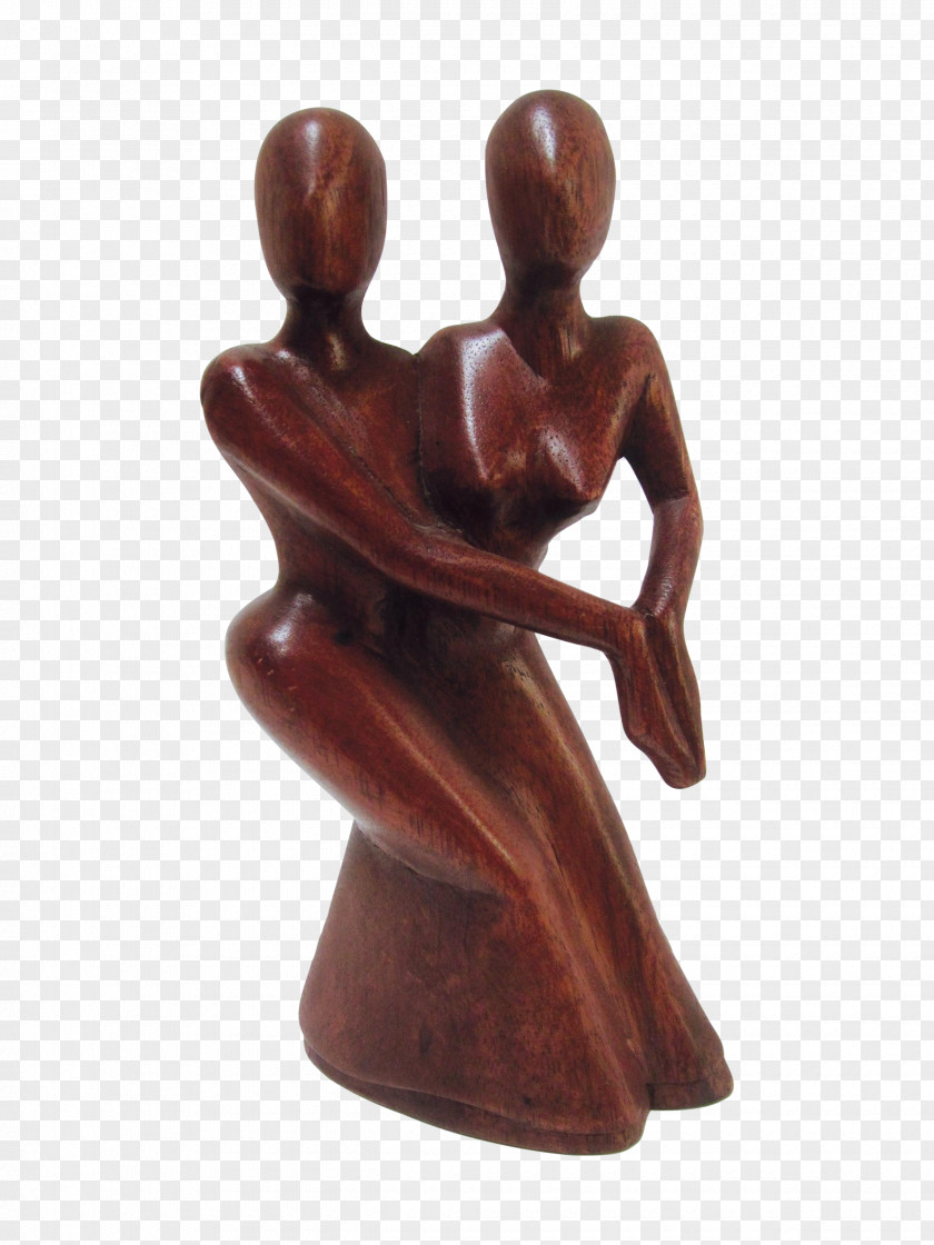 Embrace Figurine Sculpture Wood Carving Statue PNG