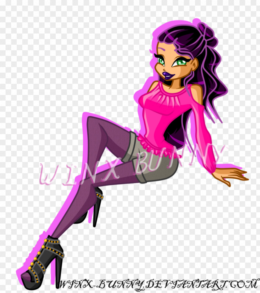 Ennies Cartoon Long Hair Pink M Character PNG