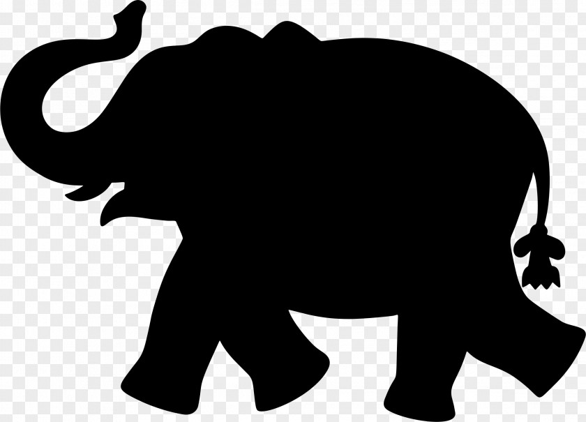 Playful Silhouette Elephant Clip Art PNG