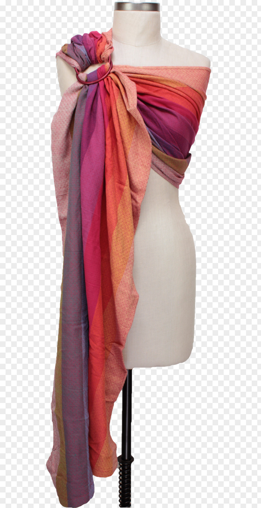 Rainbow Ring Shoulder Pink M Silk Stole RTV PNG