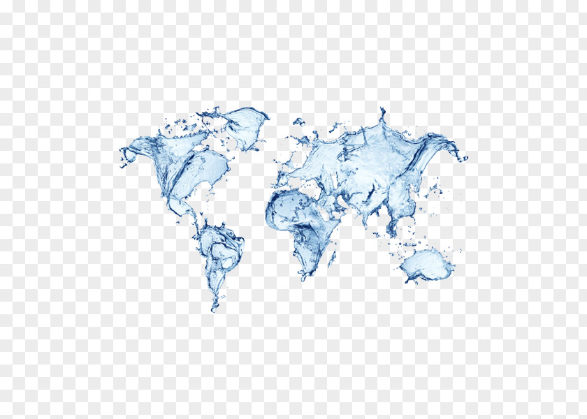Blue Drops Element Sprint World Water Day Globe Map PNG