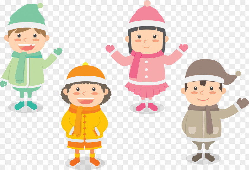 Cute Winter Child Illustration PNG