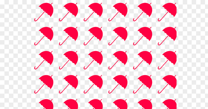 Red Umbrella Lines Leaf Heart Pattern PNG