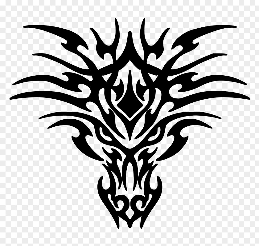 Tattoo White Dragon Chinese Clip Art PNG
