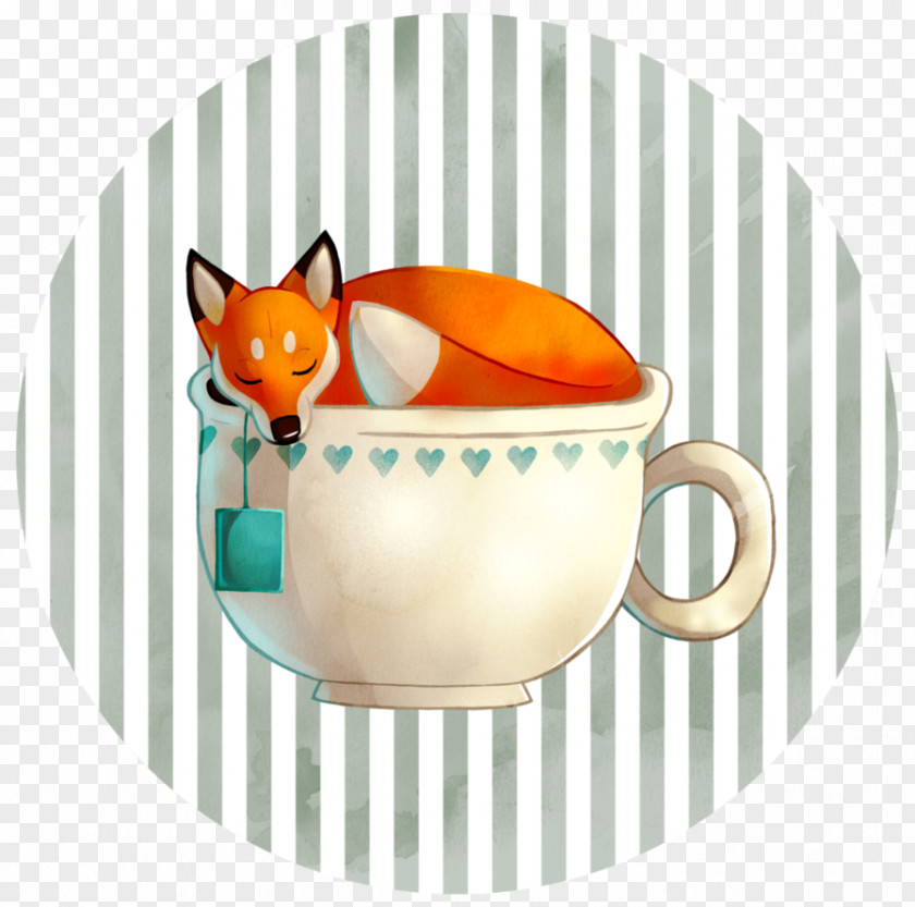 Tea Fox Cafe Art PNG