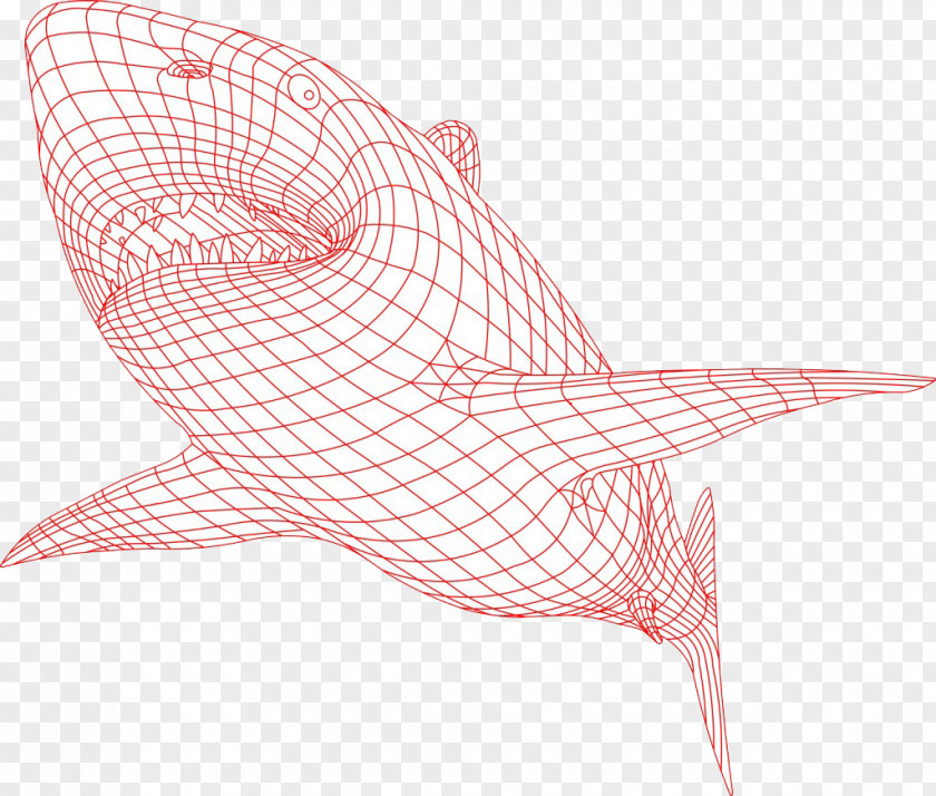 3D Red Shark Computer Graphics PNG