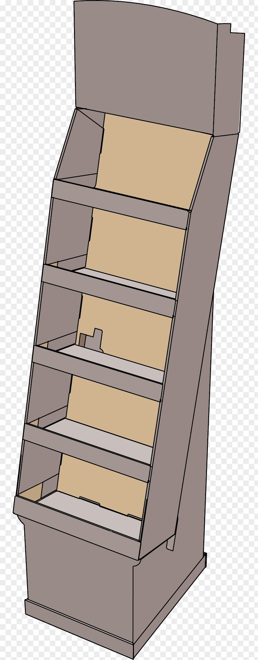 Box Furniture Point Of Sale Display Shelf Cardboard PNG