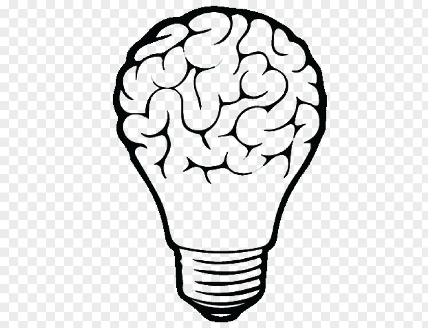 Light Incandescent Bulb Drawing Brain PNG