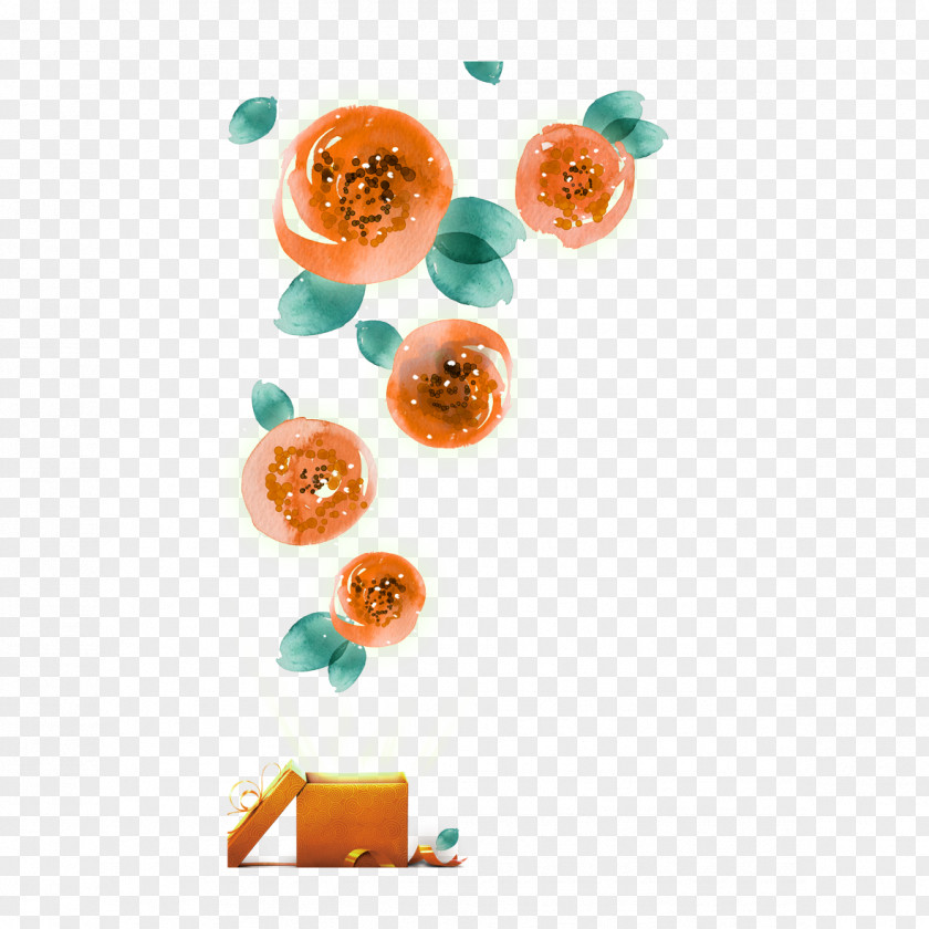 Orange Flower Material Red Petal PNG