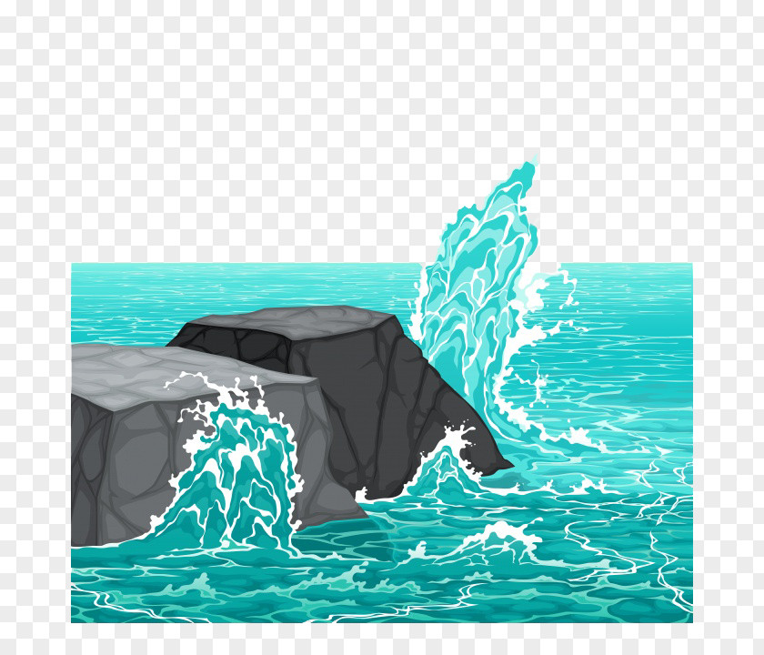 Water Flow Wave Rock Sea Wind Clip Art PNG