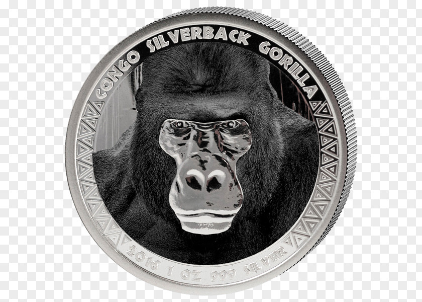 Gorilla Silver Coin Democratic Republic Of The Congo PNG
