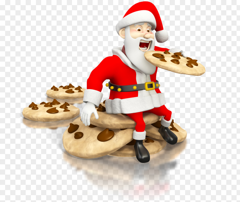 Quick As A Dog Can Lick Dish Santa Claus Chocolate Chip Cookie Biscuits Christmas Eating PNG