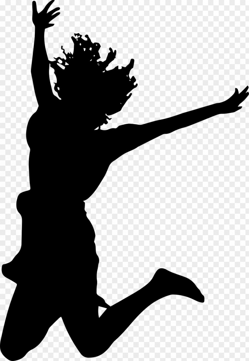 Silhouette Athletic Dance Move Woman Cartoon PNG
