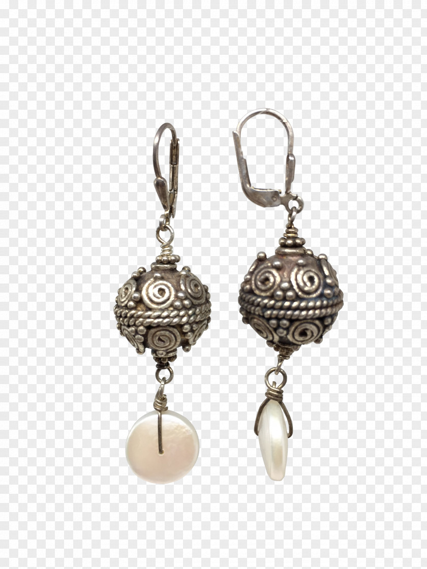 Bali Earring Jewellery Gemstone Pearl Silver PNG