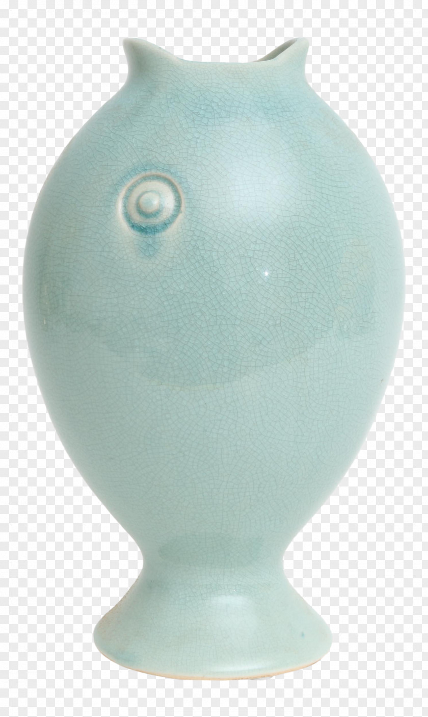 Guanyin Manifestation Ceramic Vase Turquoise PNG