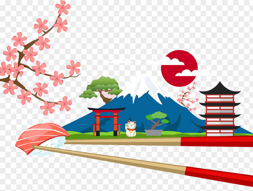 Japan Mount Fuji Illustration PNG