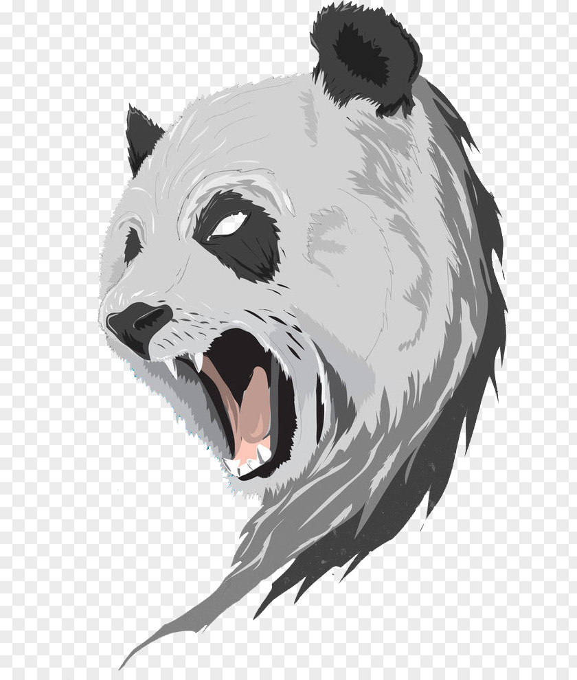Panda Bear Drawing Giant Illustration Red Anger PNG