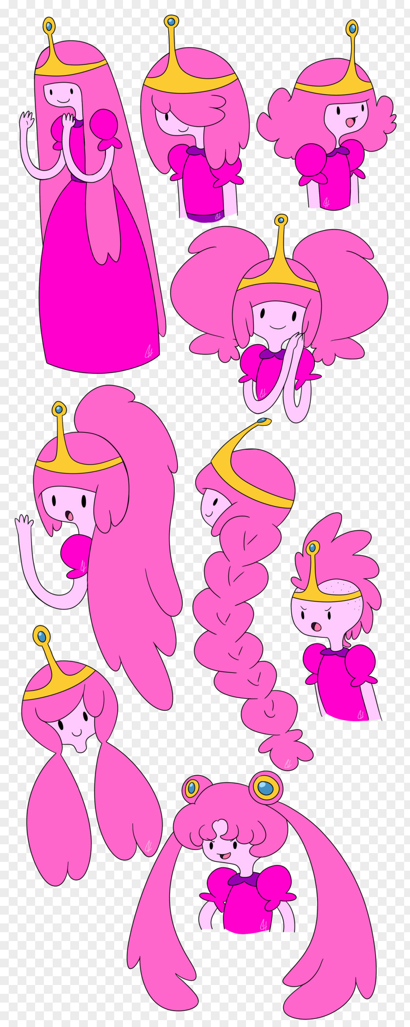 Chewing Gum Princess Bubblegum Hairstyle Character Fan Art PNG