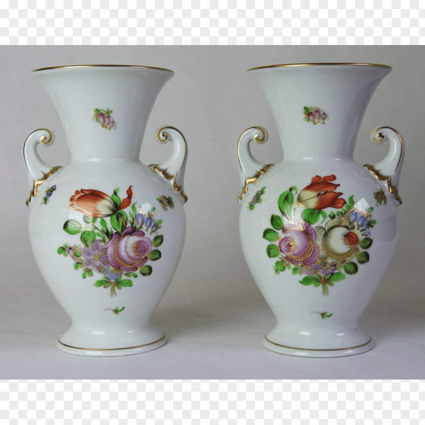Hand Painted Herend Bernardi's Antiques Porcelain Tableware Vase PNG