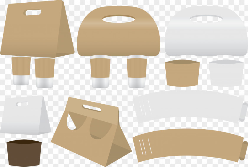 Packed With Coffee Cup Sleeve Take-out Paper PNG
