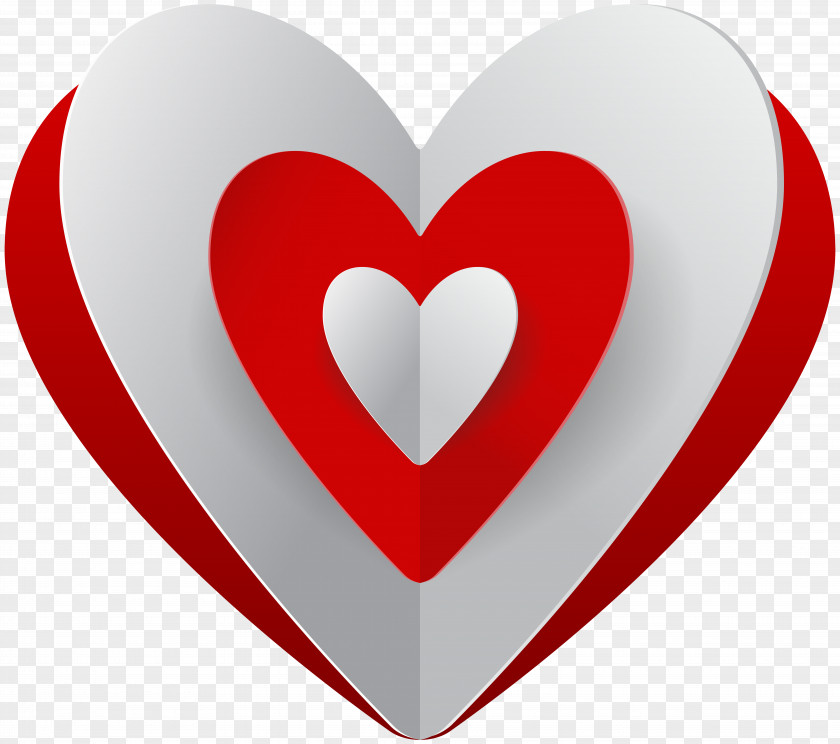 Red White Heart Clip Art Design PNG