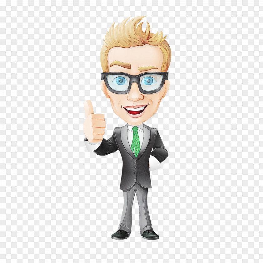 Businessperson Animation Glasses Background PNG