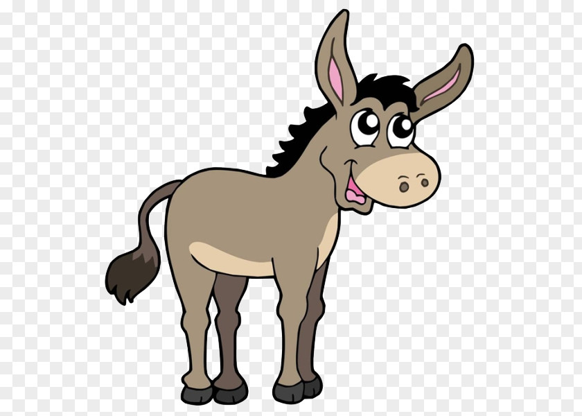 Lovely Donkey Cartoon Clip Art PNG