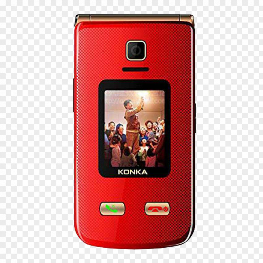 Red Fashion Flip Old Man Machine Nokia X6 Feature Phone Smartphone PNG