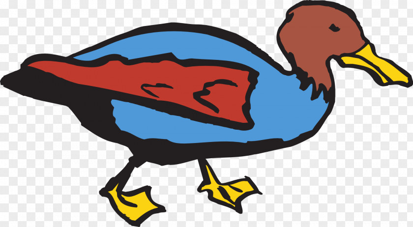 Walking Colored Duck Bird Mallard Clip Art PNG
