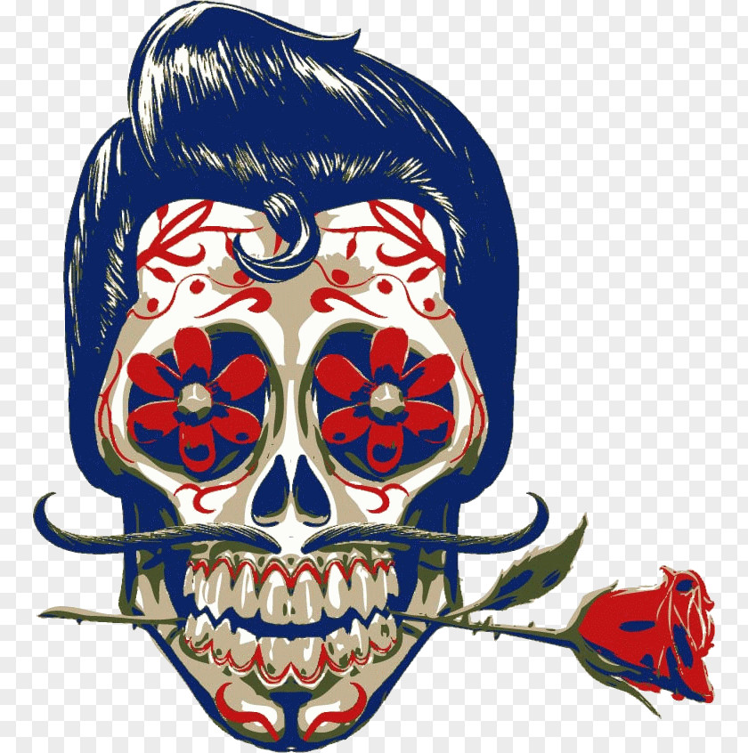 Fancy Calavera Mexican Cuisine Skull Art Day Of The Dead PNG