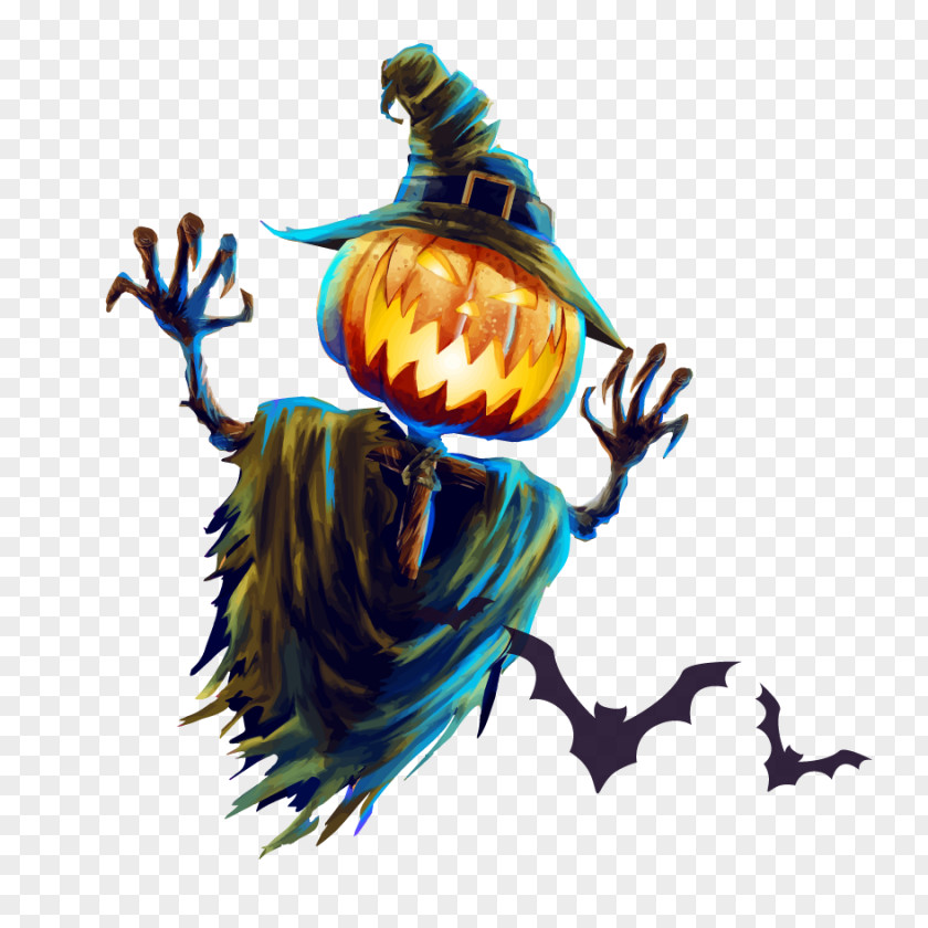 Halloween Scarecrow Party PNG