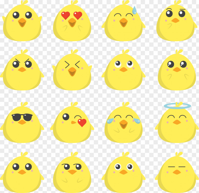 Rooster Essential Cute Little Yellow Chicken Drawing Emoji PNG