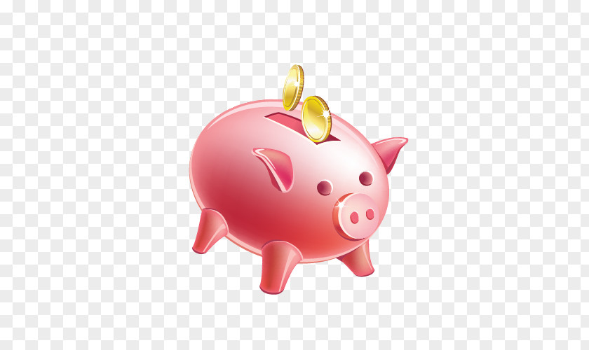 Piggy Bank Saving Tax Money PNG