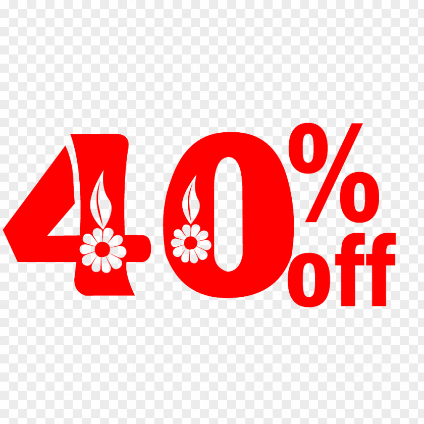 Spring Sale 40% Off Discount Tag. PNG