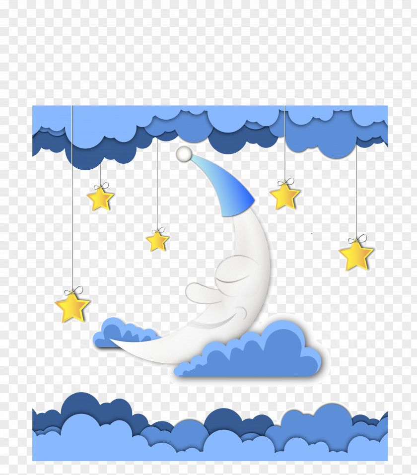 Vector Night Cloud Blue Sky Text Clip Art PNG