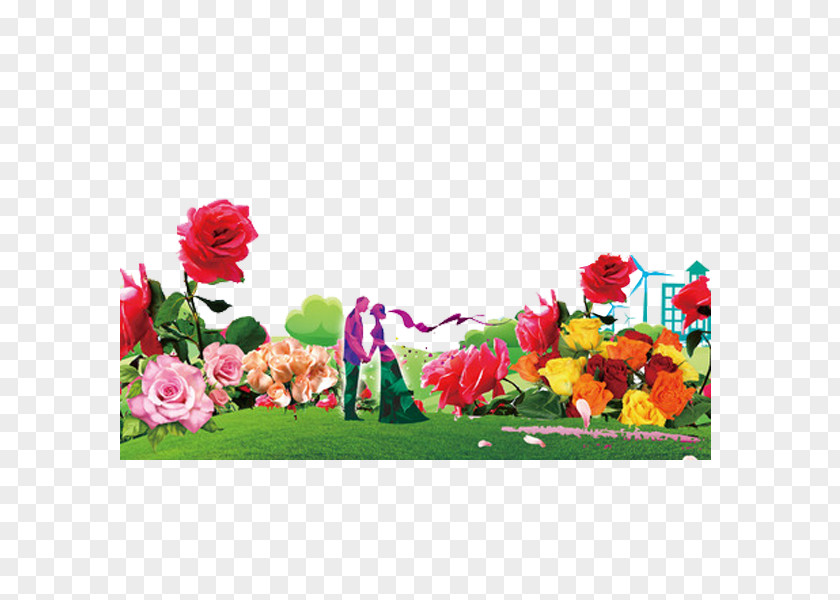 Sweet Couple Floral Design PNG