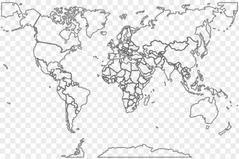 World Map Coloring Book Blank PNG