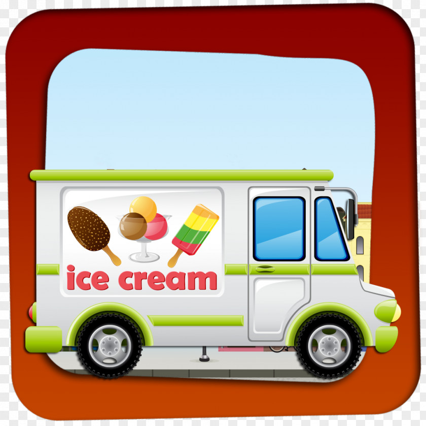 Ice Cream Cones Van Food Scoops PNG