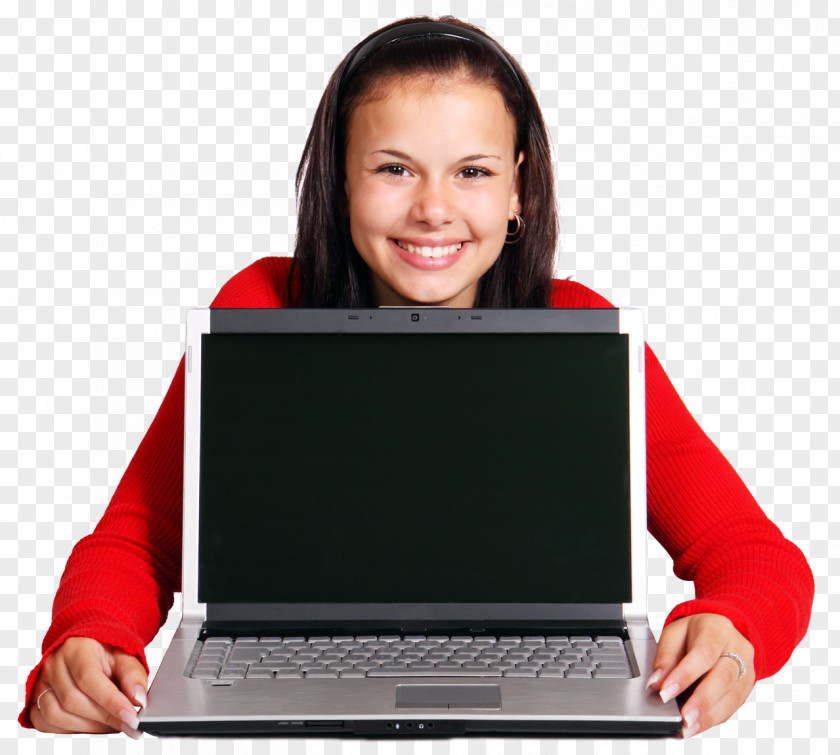 Laptop Woman Girl PNG Girl, With Laptop, silver laptop computer clipart PNG