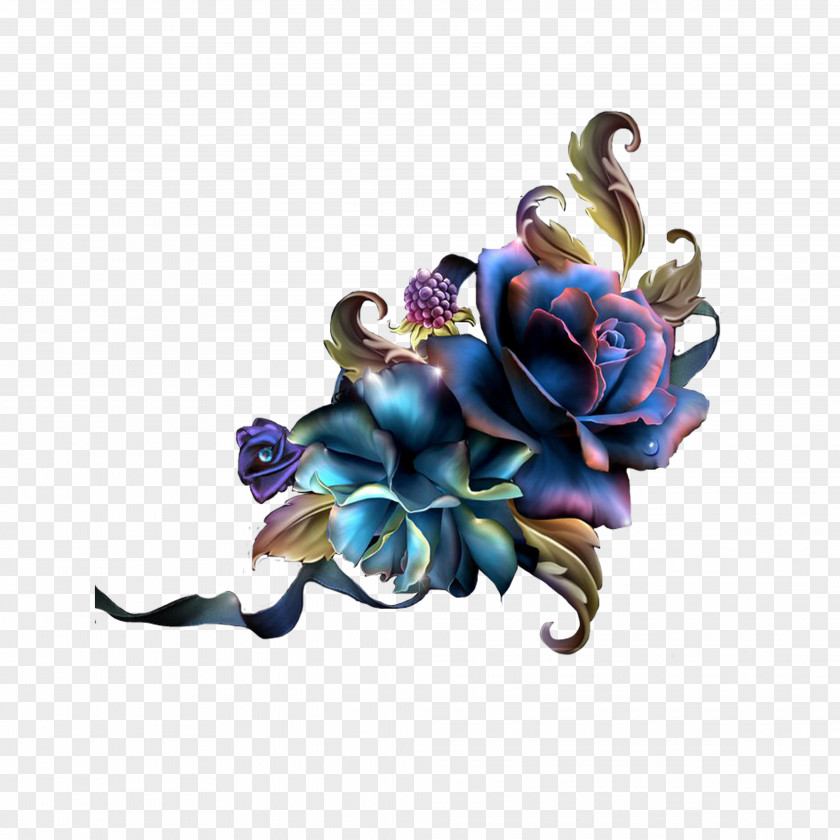 Sax Blue Flowers LiveInternet Clip Art PNG