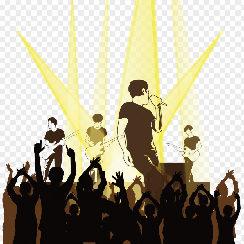Vector Singing And Lighting Silhouette PNG