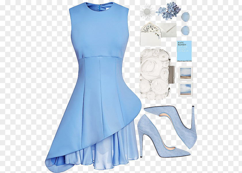 Blue Skirt With High-end Women Fashion Dress Handbag PNG