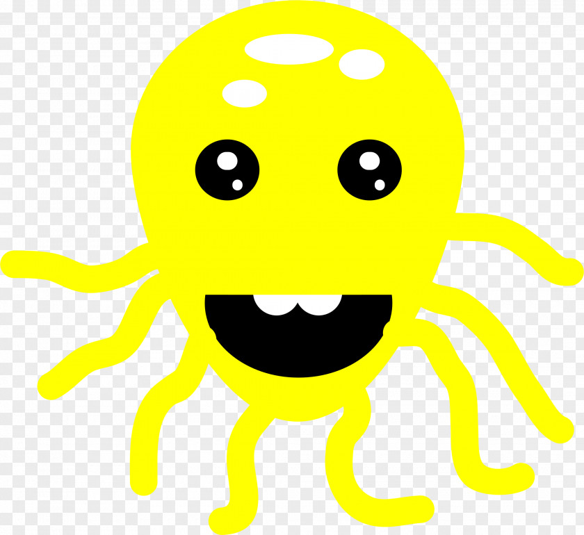 Cartoon Octopus Smiley Clip Art PNG
