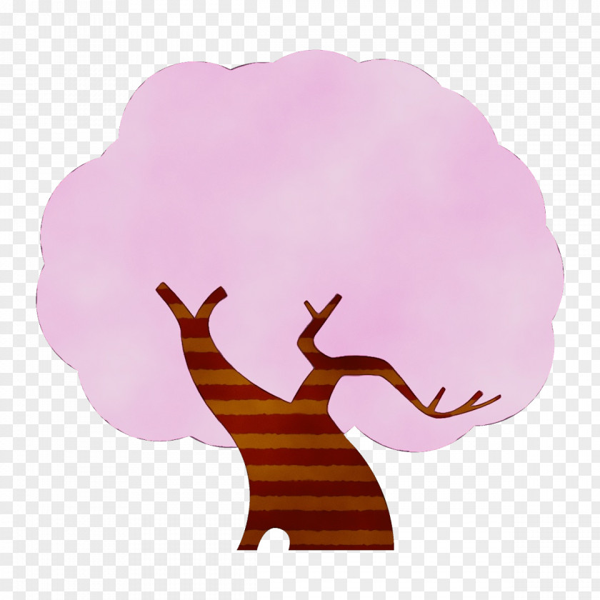 Gesture Sticker Silhouette Pink Cartoon Tree Clip Art PNG