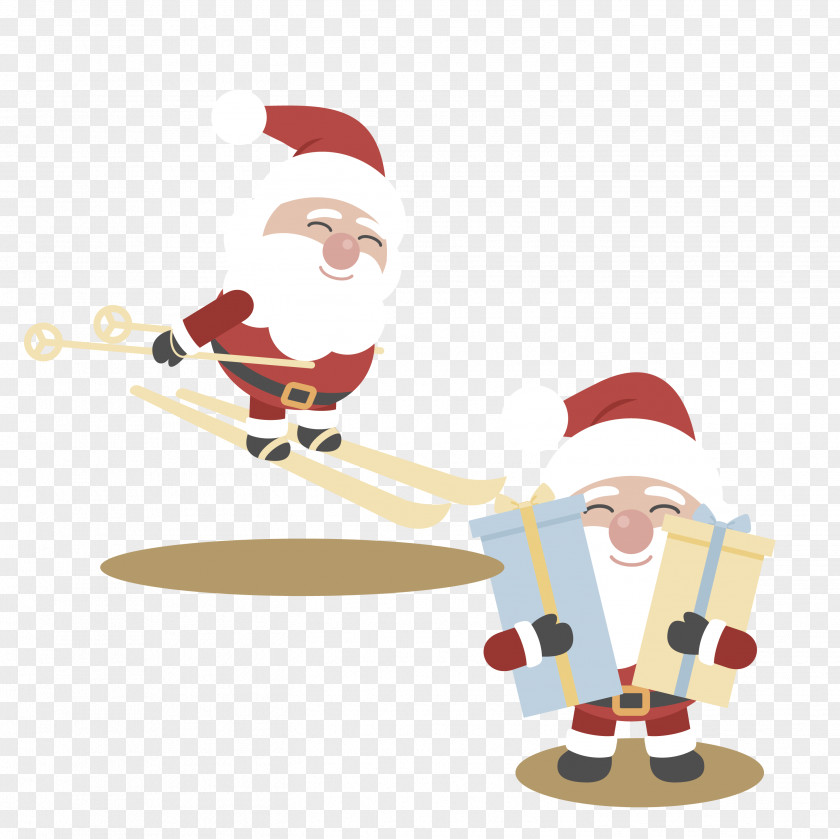 Santa Claus Holding A Gift Christmas Ornament PNG