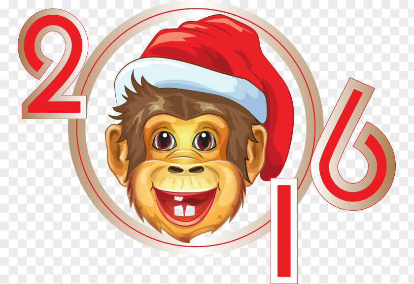 2016 Cartoon Monkey Pattern Chinese New Year PNG